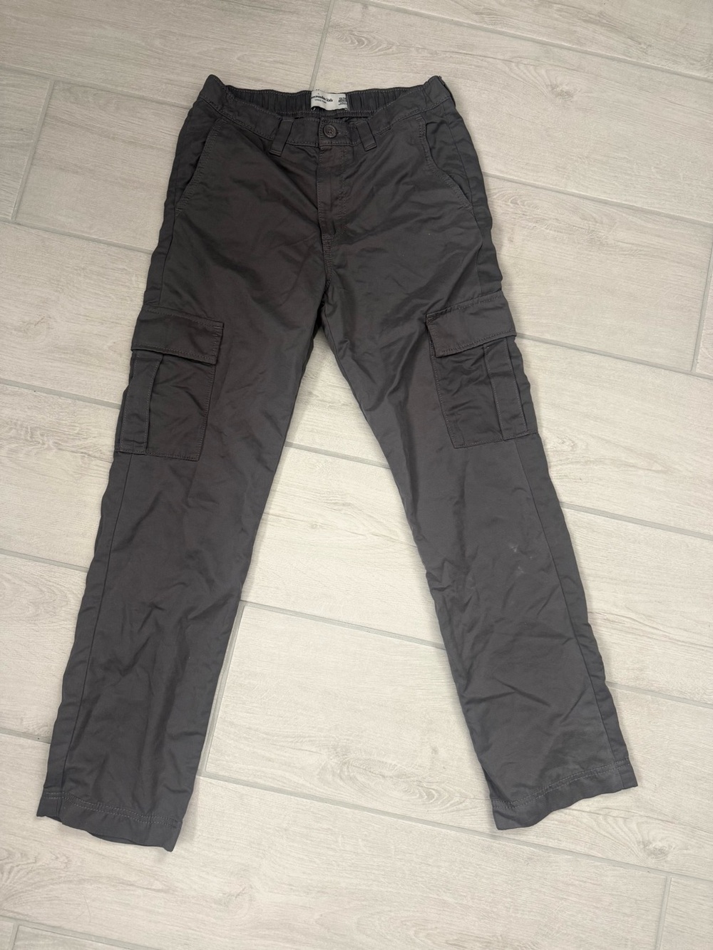 Boys abercrombie & fitch kids gray Cargo Pants with Side Pockets